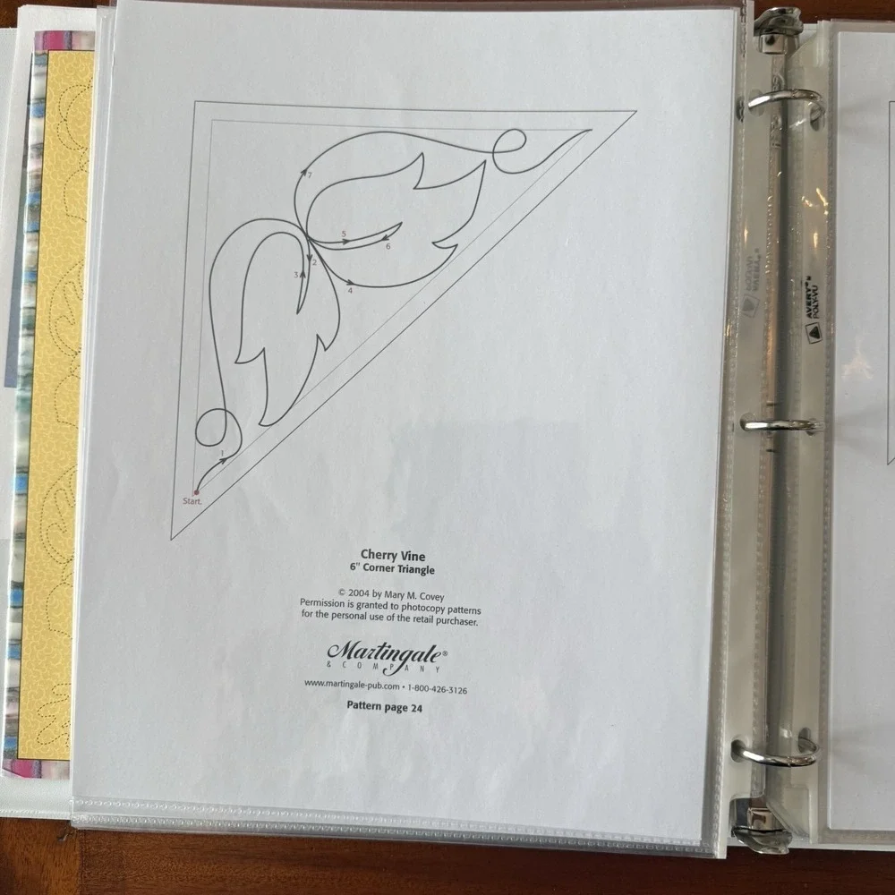 Mary Covey Follow the Line Quilting Pattern Binder Lot‎ 48 Pg Pantograph Designs